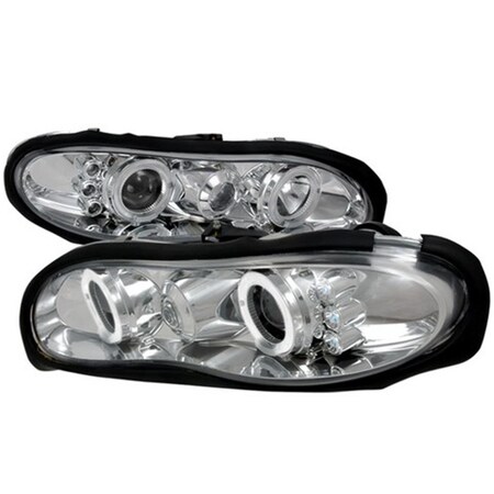 Overtime Halo LED Projector Headlight for 98 to 02 Chevrolet Camaro- Chrome - 11 x 21 x 25 in. OV3198086